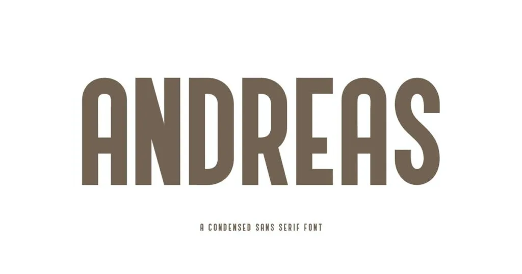 Andreas letra en negrita condensada cartel