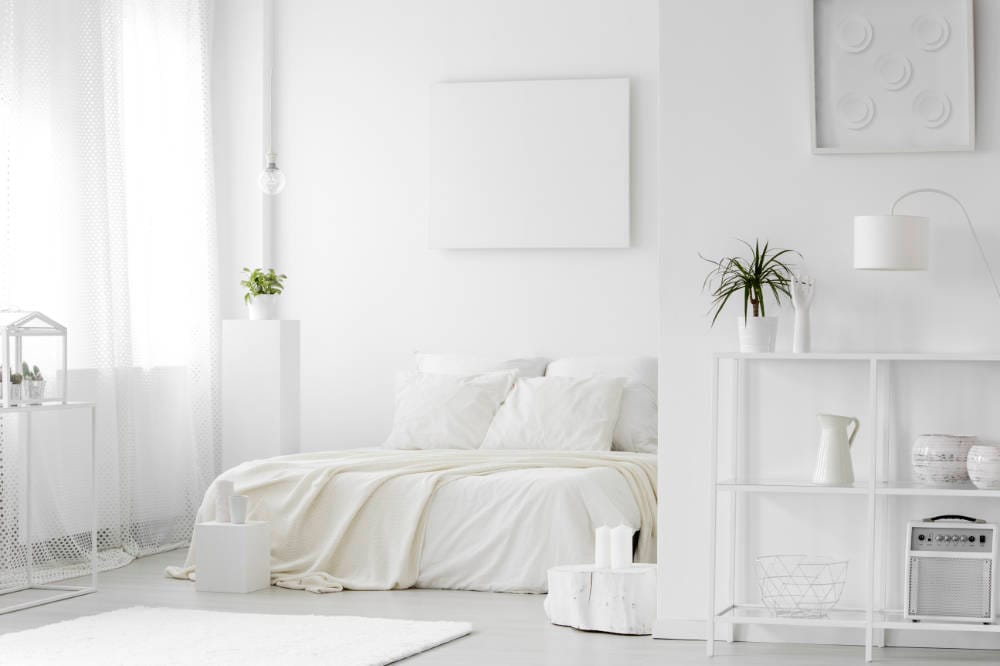 White colour psychology applied to interior decoration.