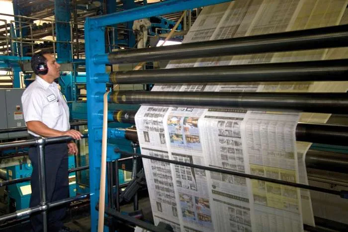 Newspaper press print