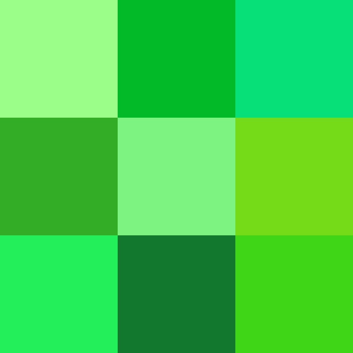 Tonalidades psicología color verde.