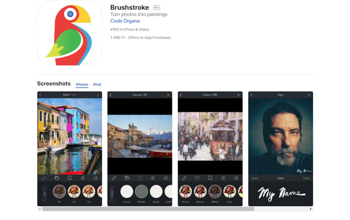 app para iphone Brushstroke de foto a dibujo