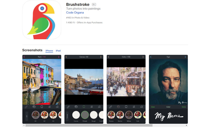 iphone Brushstroke photo-to-drawing app
