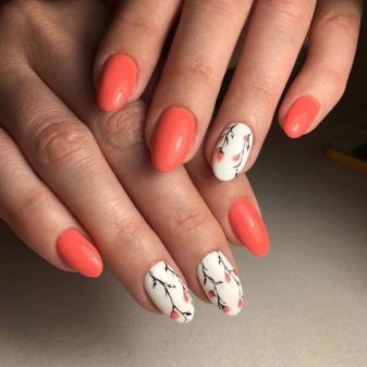 coral fashion nails