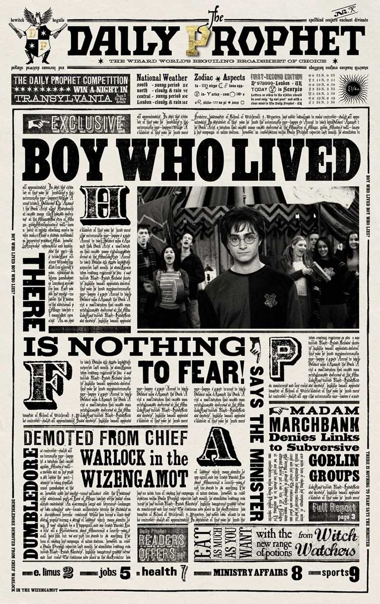 Typefaces from Harry Potter, the Prophet's diary. 