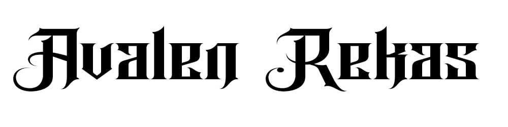 Free gothic lettering, Avalen Rekas.