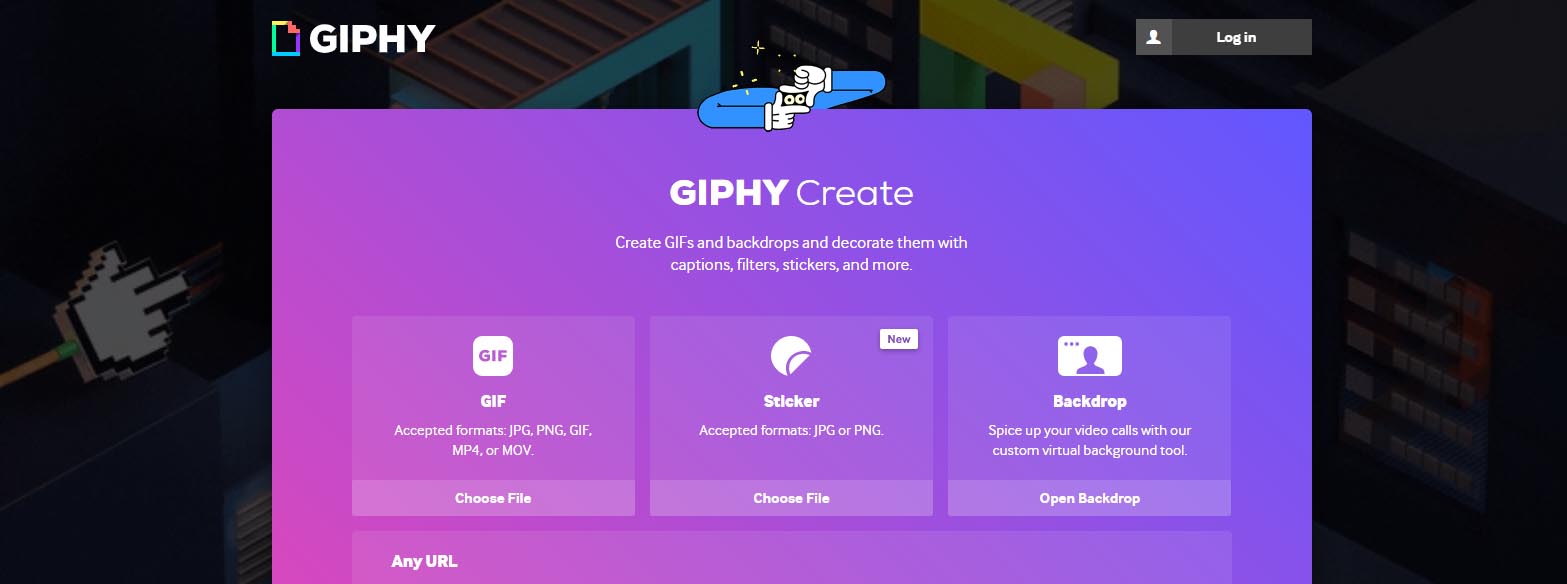 Giphy. web pour faire des gifs animés