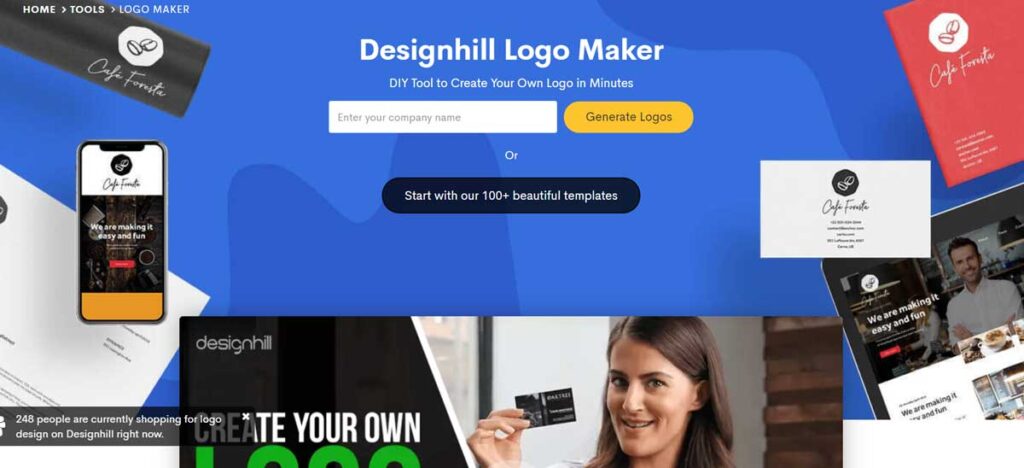 Diseño profesional de logos online con Designhill.