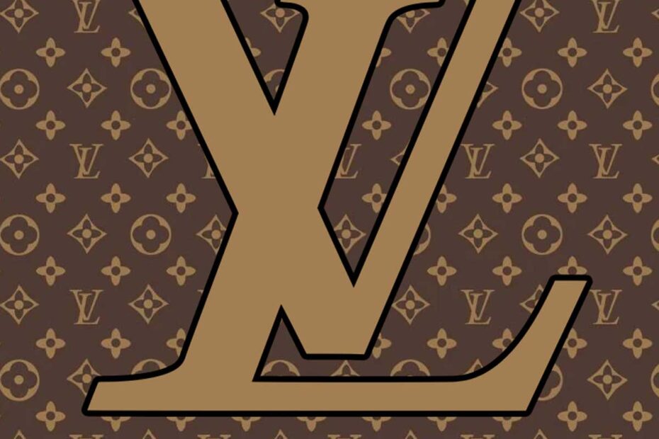 Louis Vuitton Brand Logo With Name Symbol Black Design Clothes Fashion  Vector Illustration With Brown Background 23871369 Vector Art at Vecteezy