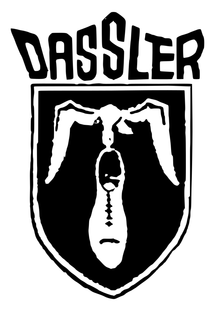 Logo de Dassler. El nombre de la marca antes de llamarse Adidas. 