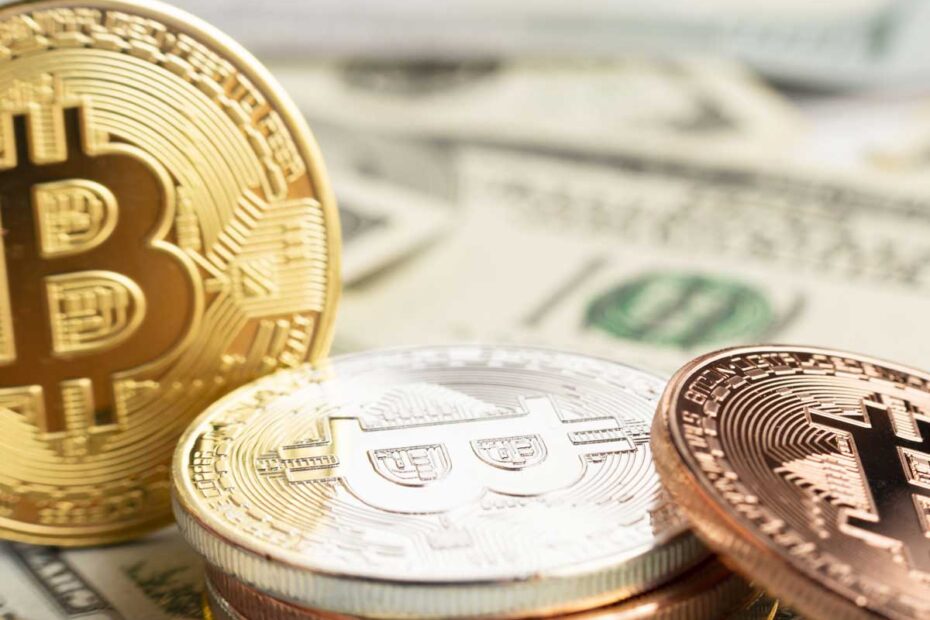 Das Bitcoin-Logo. Die Geschichte der Kryptowährung