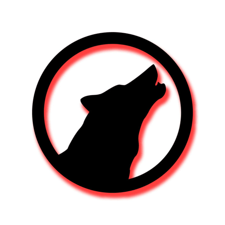 Logo de lobo aullando.