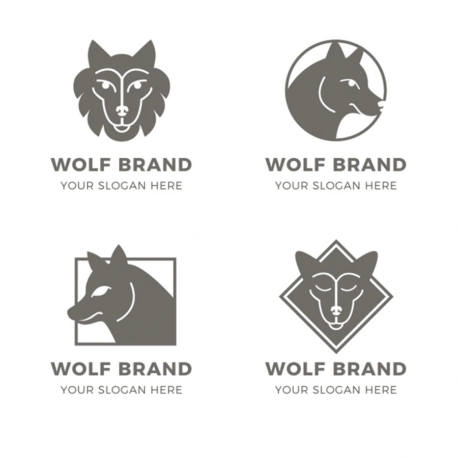 Logos de lobo de estilo moderno.