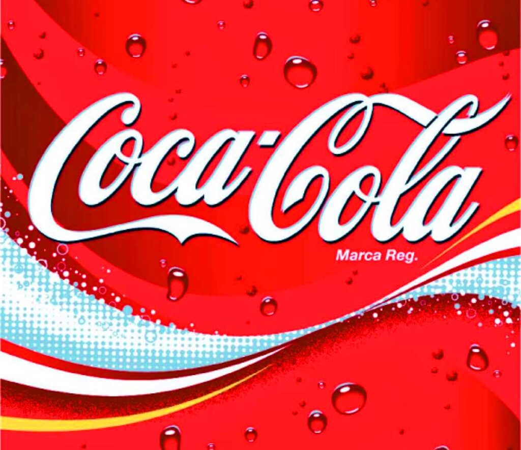 El logo de 2003 de Coca Cola incluía olas y burbujas.