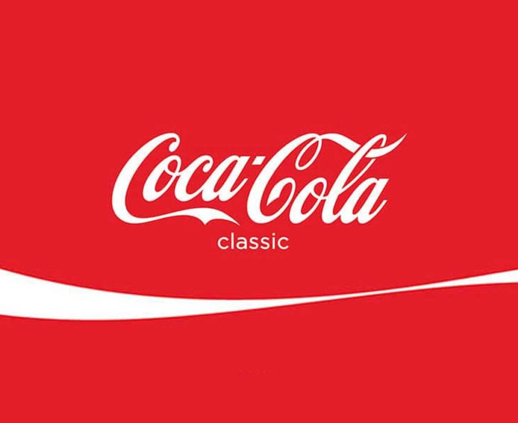 El logo de Coca Cola añadía una cinta blanca en 2007.