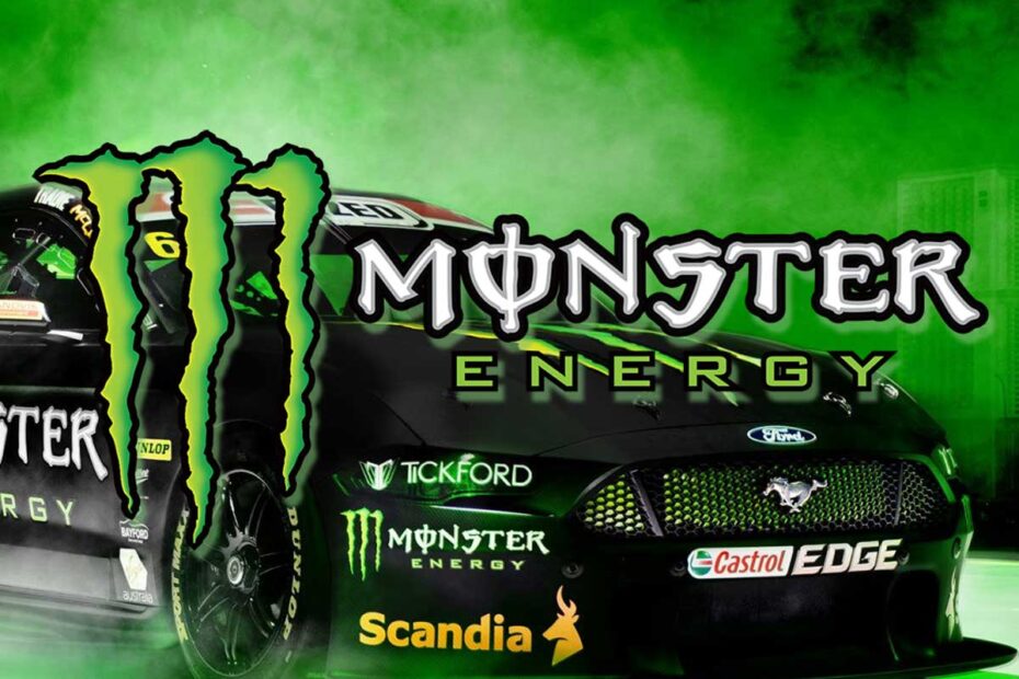 El logotipo de la marca Monster Energy.