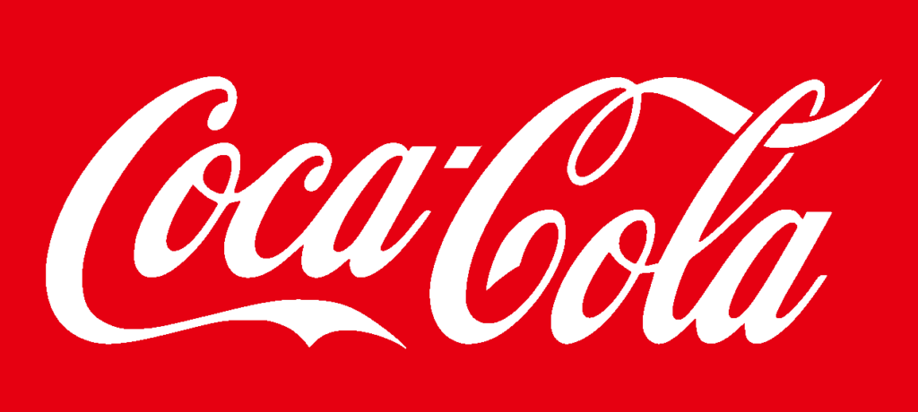 El logo de Coca Cola en color rojo. 