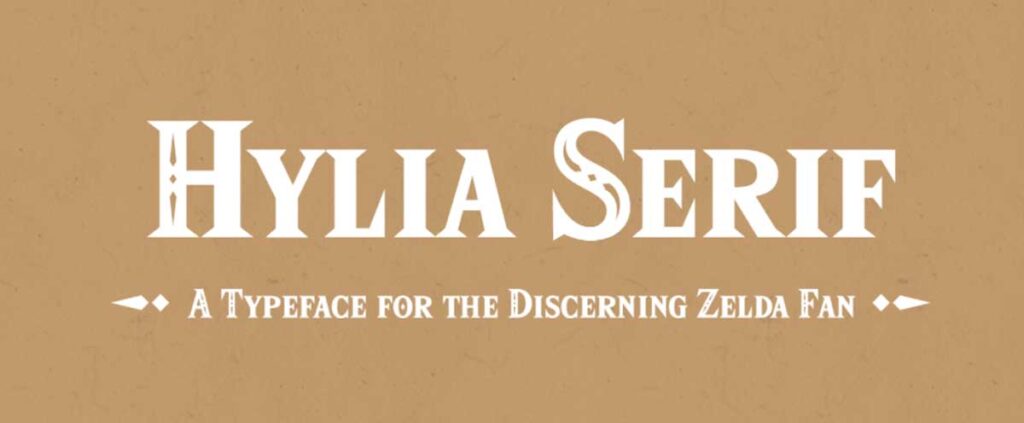 Hylia Serif es una de las tipografías de Zelda creada por los fans para proyectos personales.