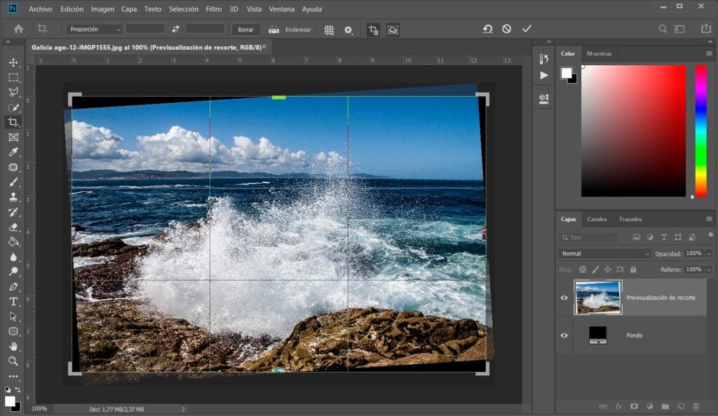Así puedes recortar imagen en Photoshop