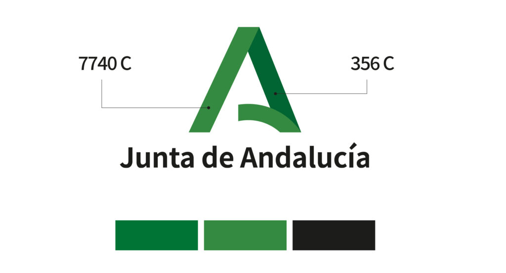 Pantone del logo de la Junta de Andalucía