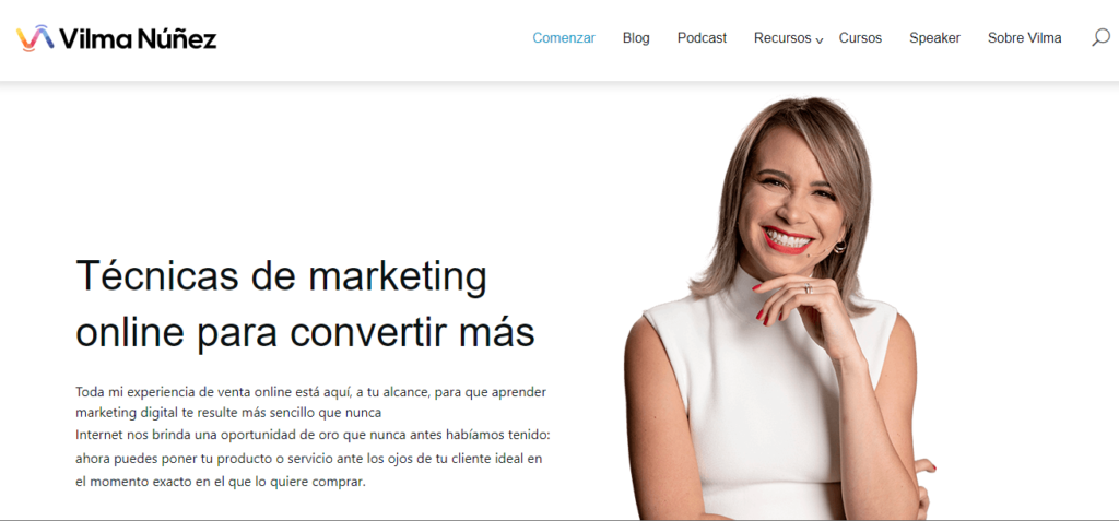 El blog de Vilma Nuñez es uno de los blogs de marketing en español imprescindibles