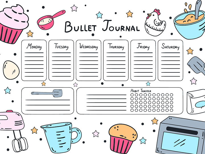 En la web hay toda una diversidad de plantillas de agenda Bullet Journal,
