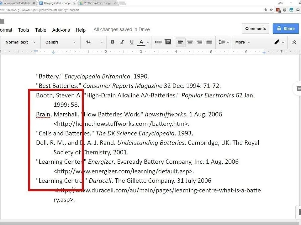La Sangría Francesa se suele aplicar al organizar referencias bibliográficas