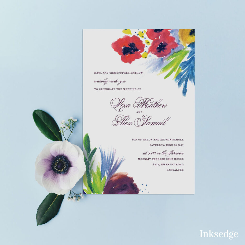Invitaciones de boda sencillas florales