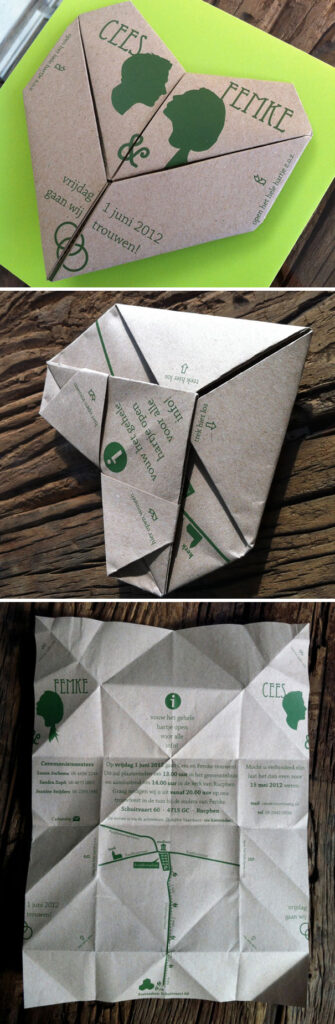 Invitaciones de boda en origami 