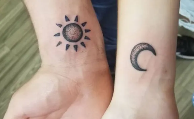 Tatuajes de Sol y Luna en pareja