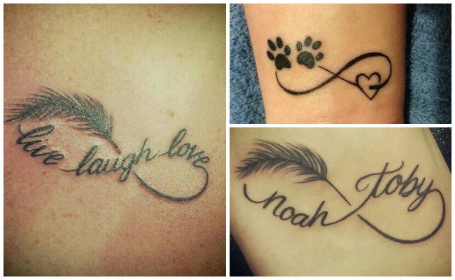 Ideas de tatuajes de letras que debes ver: Tatuaje de letras con forma de infinito