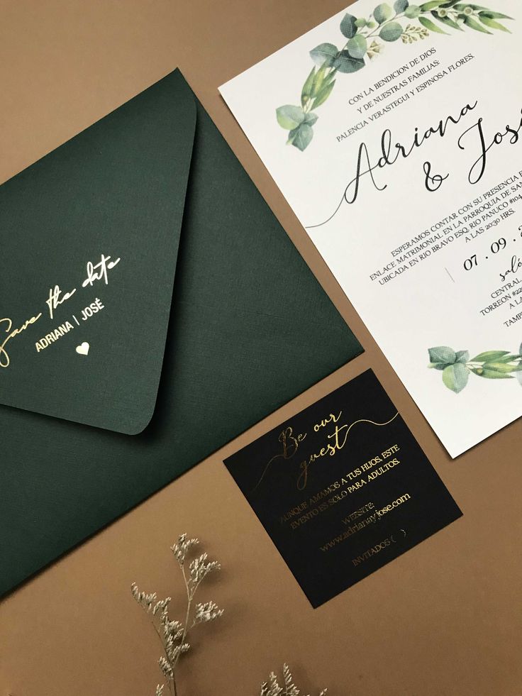 colores para diseñar invitaciones de boda: verde