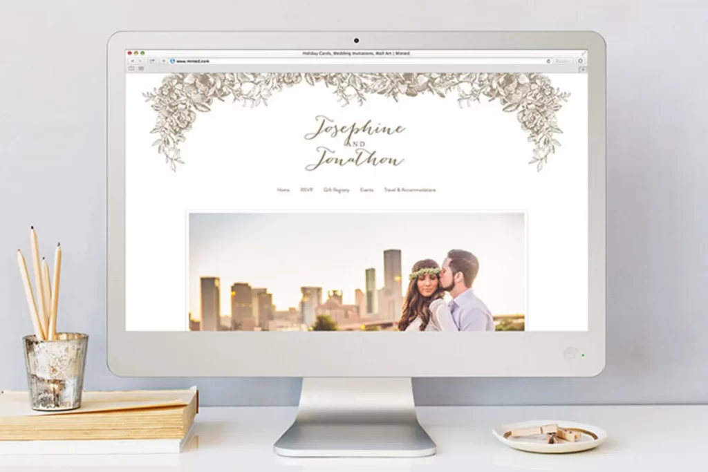 Sitios web para diseñar invitaciones de boda virtuales:  Minted