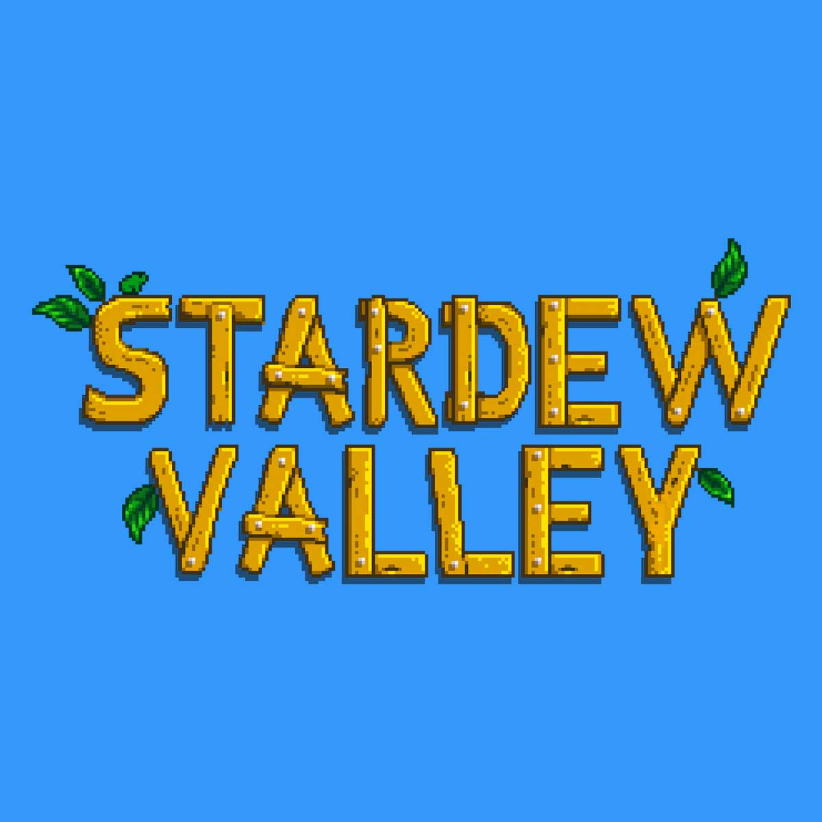 El logo de Stardew Valley y su tipografía o fuente.