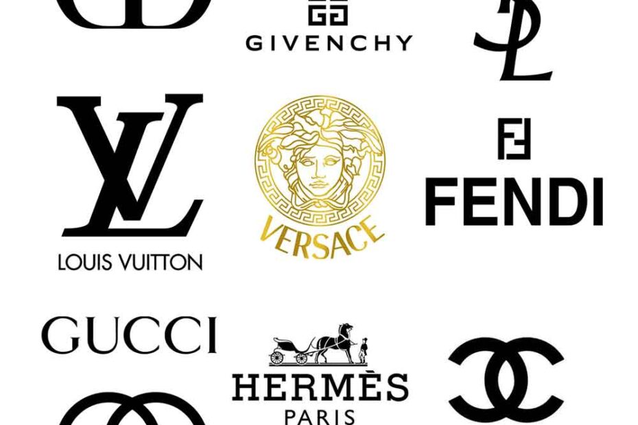 Logos de marcas de lujo del mundo del diseño y la moda.
