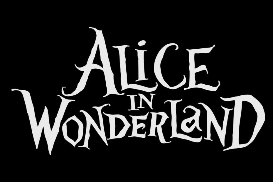 Logo y tipografía de la película de Alicia en el País de las Maravillas de Tim Burton.
